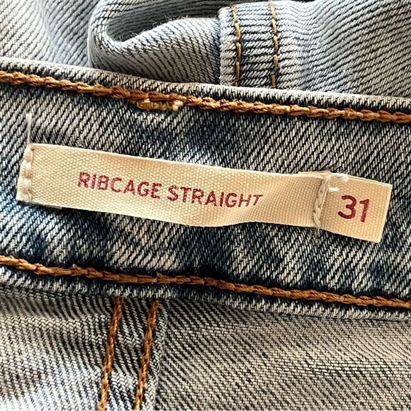 LEVI'S Ribcage Straight Leg Jeans Women's Size 31 Button Fly Denim - Picture 7 of 8